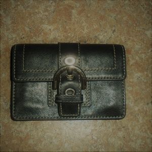 Coach Buckle Wallet Black Leather Very Good Shape!